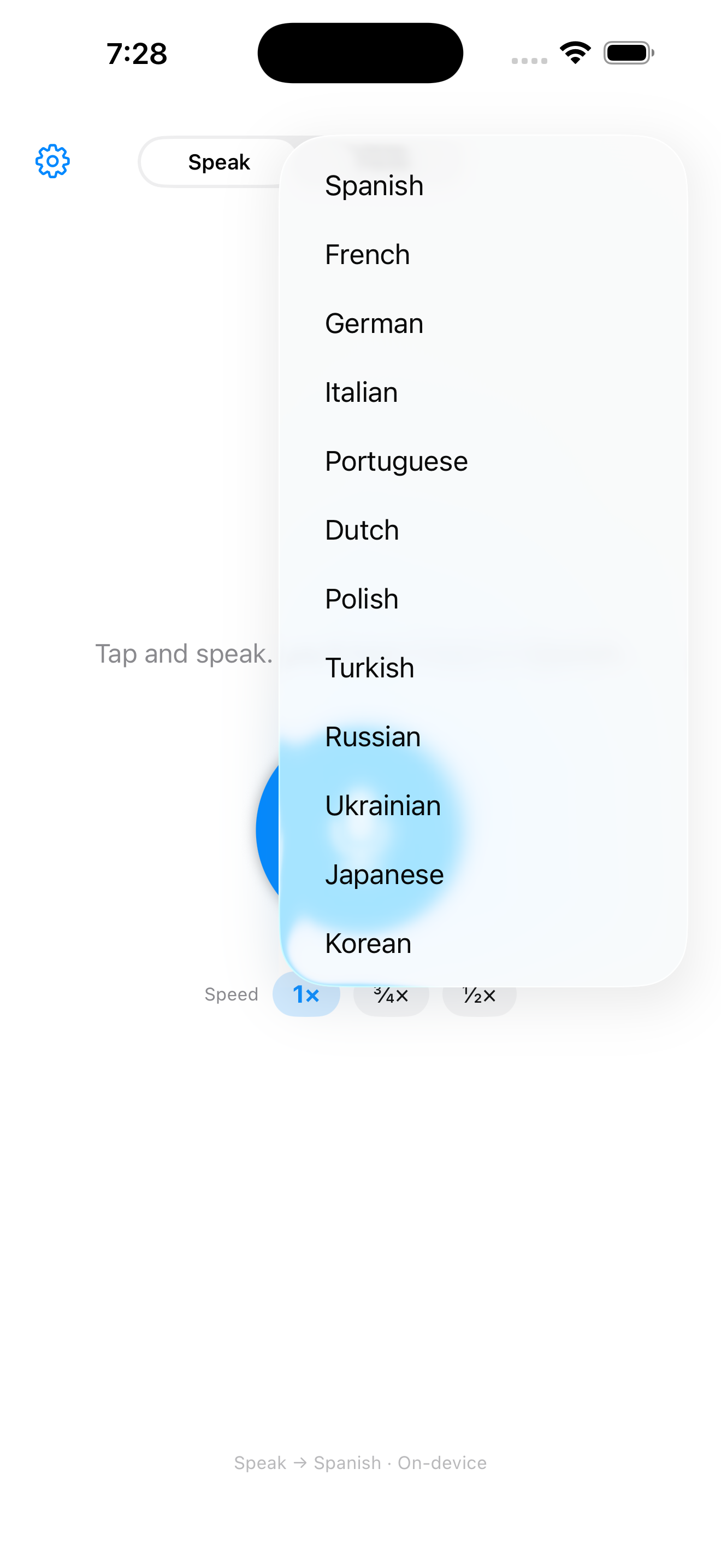 Language picker